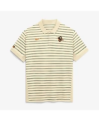 Nike Men's Cream Baltimore Orioles Authentic Collection City Connect Striped Victory Dri-fit Polo Shirt