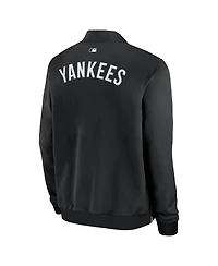 Nike Men's Black New York Yankees Authentic Collection Dugout Relaxed Full-Zip Bomber Jacket