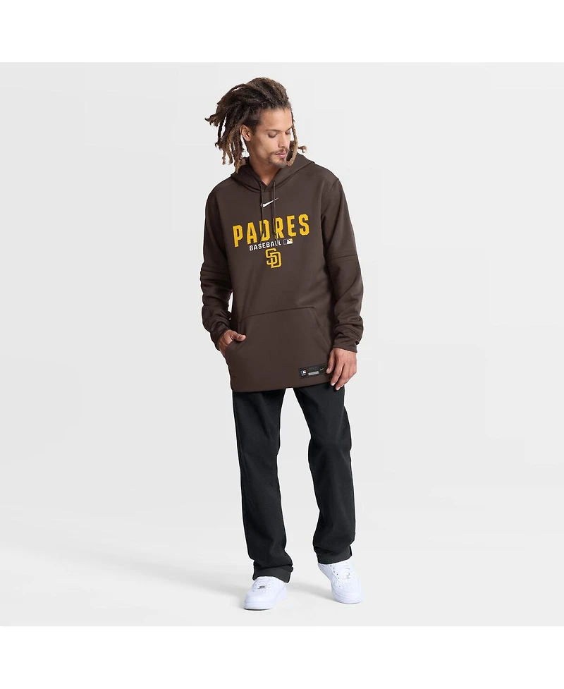 Nike Men's Brown San Diego Padres Authentic Collection Therma-fit Hoodie