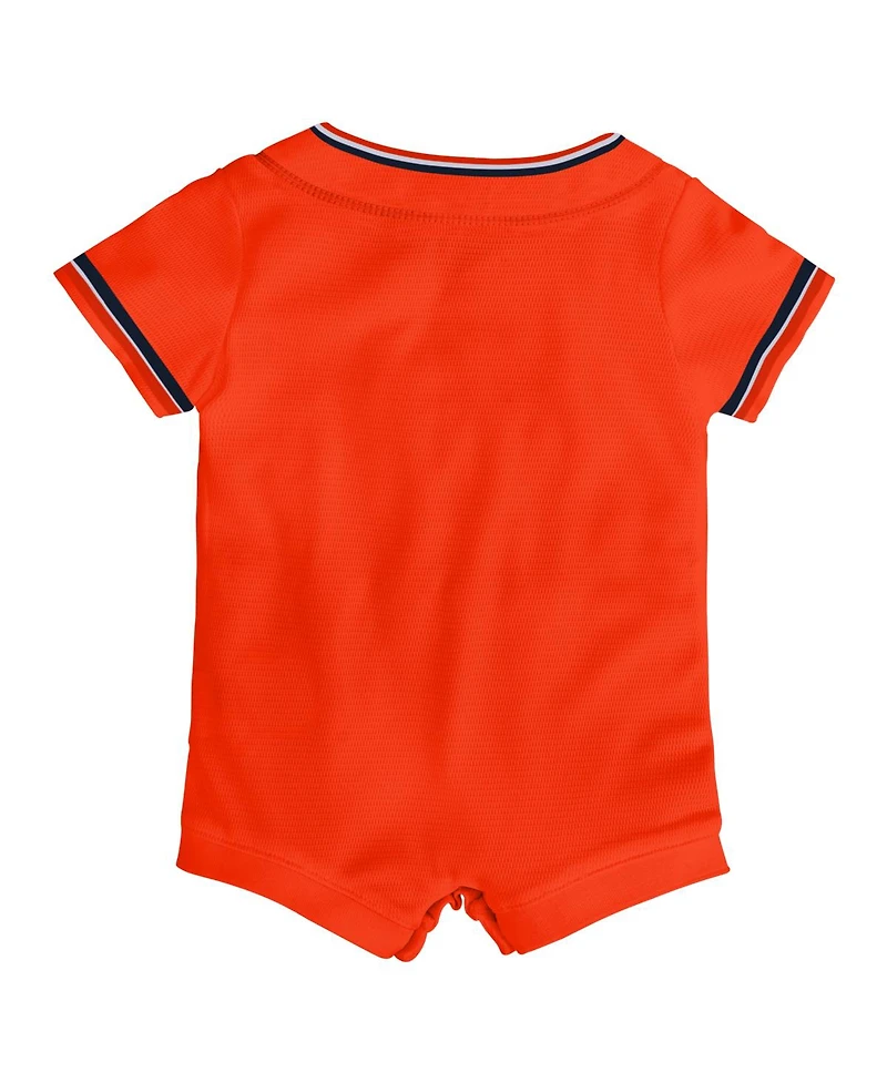 Nike Baby Boys and Girls Orange Detroit Tigers Alternate Replica Romper Jersey