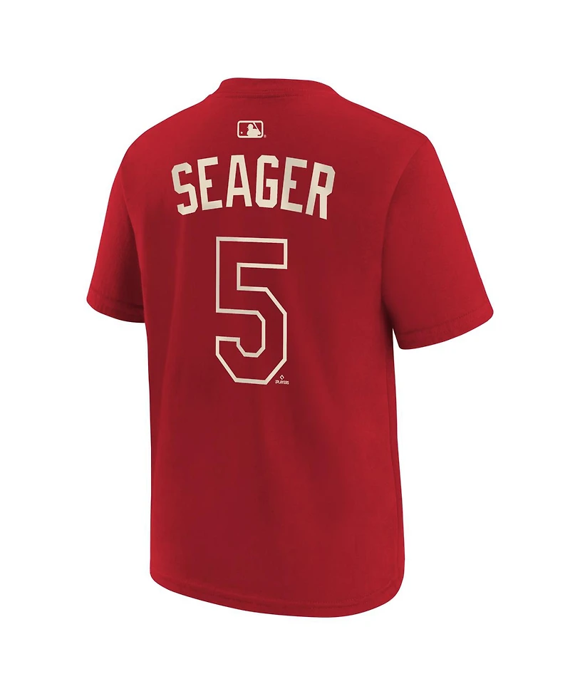 Nike Big Boys and Girls Corey Seager Red Texas Rangers 2026 City Connect Name & Number T-Shirt