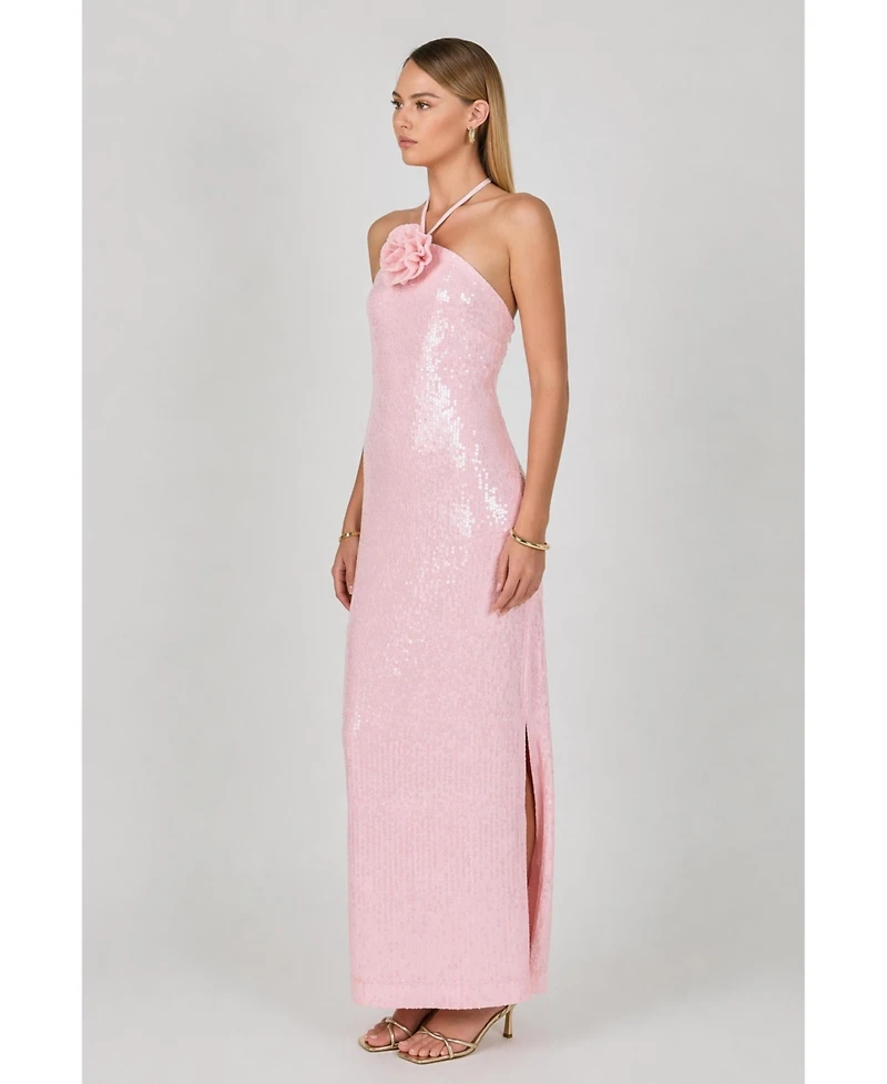 endless Rose Women's Haltered Sequins Maxi Dress