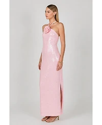 endless Rose Women's Haltered Sequins Maxi Dress