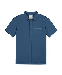 Hope & Henry Men's and Organic Pique Short Sleeve Shirt
