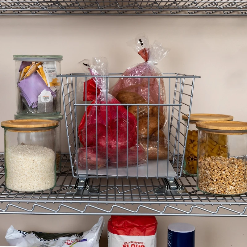 Household Essentials Glidez Steel Pull-Out Storage Organizer, Produce Bin Design