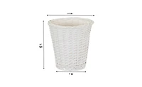 Household Essentials Wicker Waste Basket, Willow Weave Painted Includes Plastic Liner