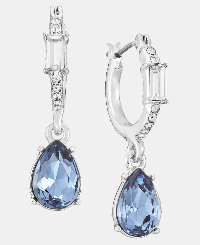Givenchy Pear-Shape Crystal Charm Hoop Earrings