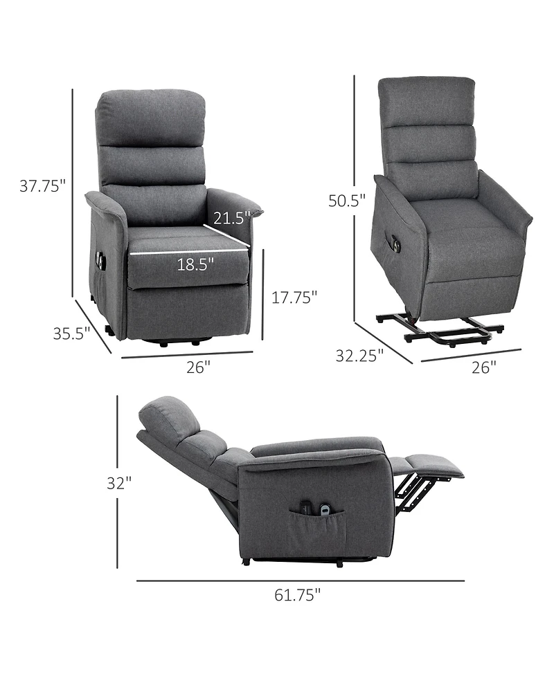 Boyel Living Electric Power Lift Recliner Chair for Elderly Fabric Chair with Remote Control