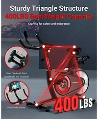 Harison Semi-Commercial Exercise Bike, 400 lbs Capacity, Magnetic with Bluetooth (Hrm-X8F )