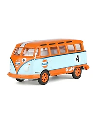 Greenlight 1/64 1964 Volkswagen Samba Bus, Gulf Oil Racing #4, Club Vee-Dub Series 16