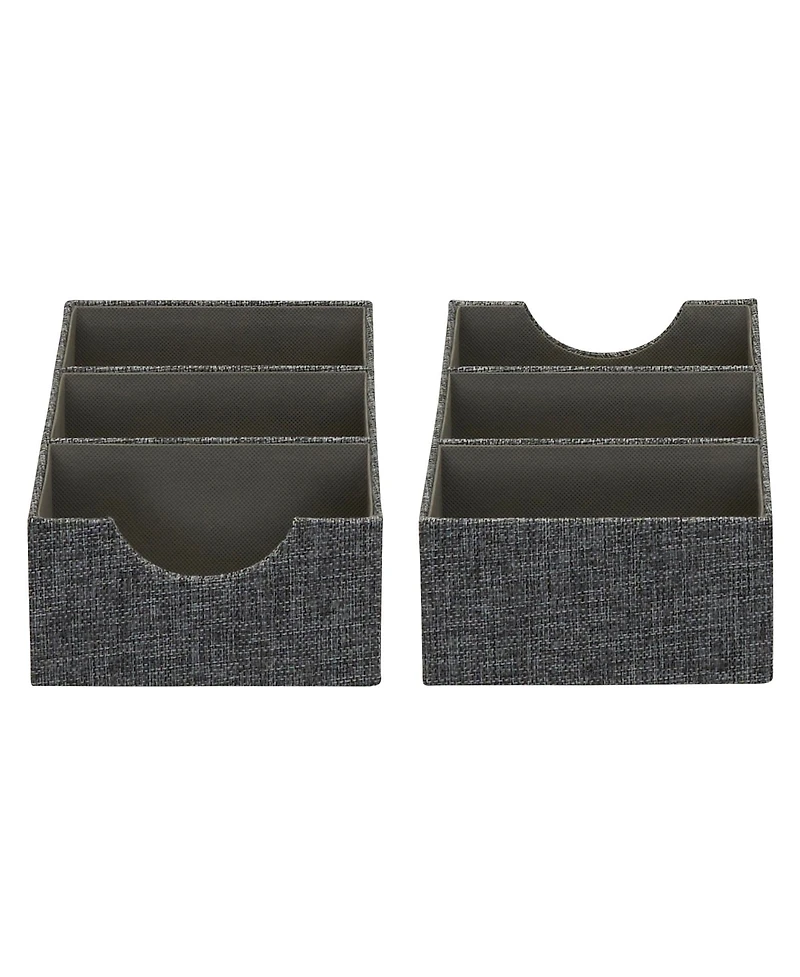 Household Essentials 3-Compartment Drawer Organizers, Pack of 2