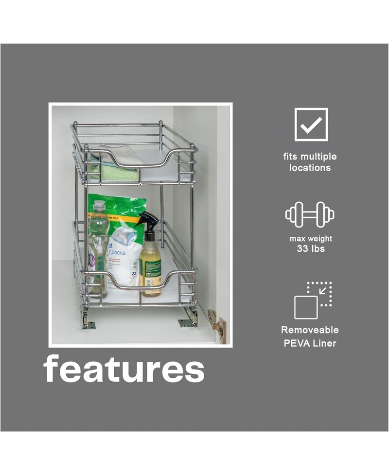 Household Essentials Glidez Steel Pull-Out Storage Organize
