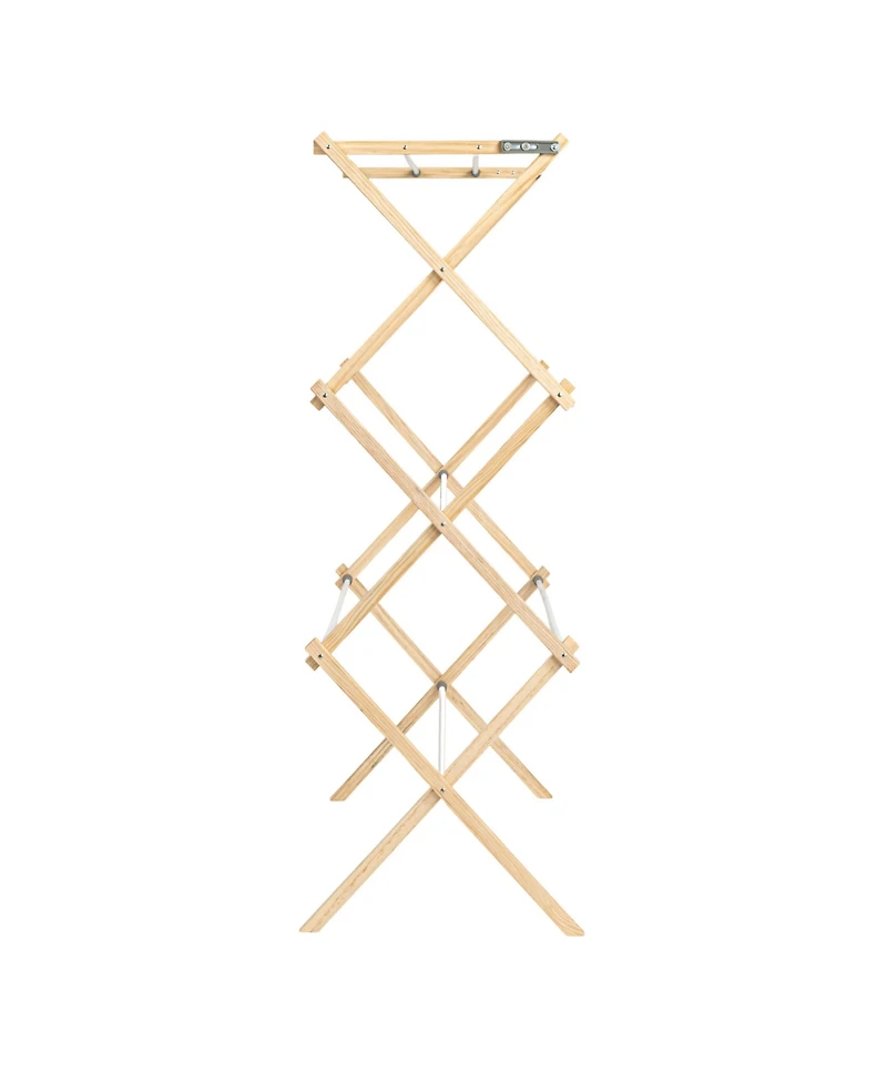 Household Essentials Bamboo Folding Clothes Drying Rack with 11 Dowels