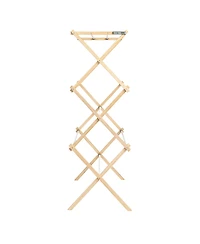 Household Essentials Bamboo Folding Clothes Drying Rack with 11 Dowels