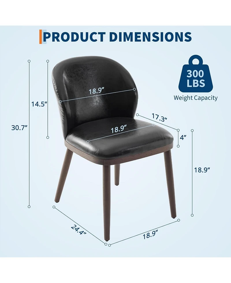 gaomon Set of 4 Modern Upholstered Kitchen Chairs with Ergonomic Support