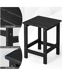 Gymax 2PCS 14'' Patio Adirondack Side Table Hdpe Square Weather Resistant Garden