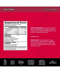 Bsn Amino X Muscle Recovery and Endurance Powder with BCAAs, 10 Grams of Amino Acids, Keto Friendly, Caffeine Free, Flavor: Fruit Punch, 70 servings