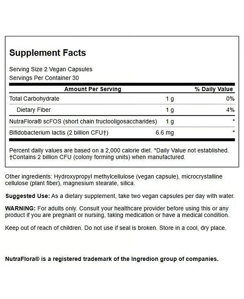 Swanson Prebiotic and Probiotic Fiber Digestive and Immune Support, Aids Regularity and Gi Health, 60 Caps, 1 Billion Cfu
