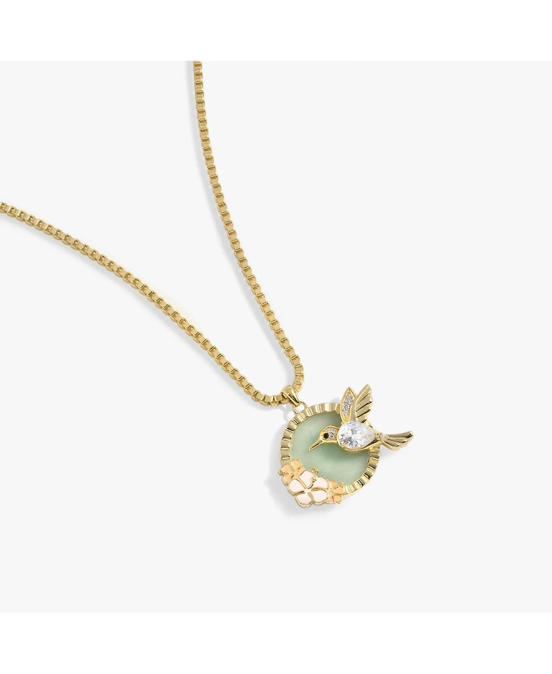 Alex and Ani Hummingbird Gemstone Pendant Necklace