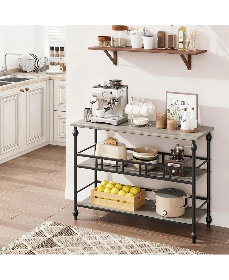 Yigii Console Table 3-Tier Entryway Narrow Sofa Side Shelves