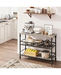 Yigii Console Table 3-Tier Entryway Narrow Sofa Side Shelves