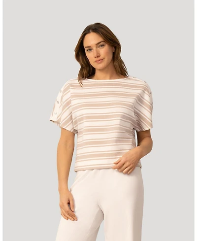 Cable & Gauge Women's Striped Modal Dolman Tee