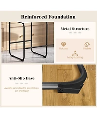 2 Piece 26 Inch Counter Height Bar Stools Metal Frame Footrest