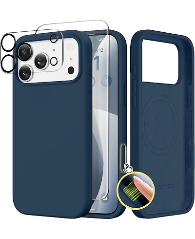 Gonez Magnetic for iPhone 17 Pro Max Case, Compatible with MagSafe, Liquid Silicone Anti-Scratch Shockproof Protective Phone Case