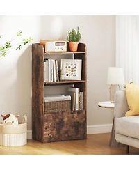 Gouun Freestanding 3-Tier Bookshelf with Open Shelves and Drawer, 21.5 x 11.5 x 41.5 in