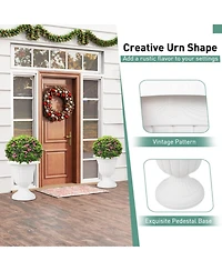 Gouun Vintage Urn Planters Set of 2 with Pedestal Base