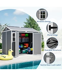 Sumyeg 8 feet 6 feet Outdoor Garden Shed with Lockable Doors