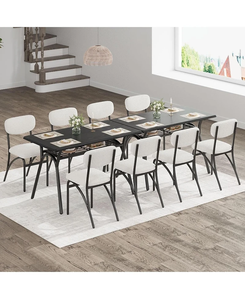 gaomon 4-Person Modern Dining Set with Storage and Boucle Chairs for Small Spaces