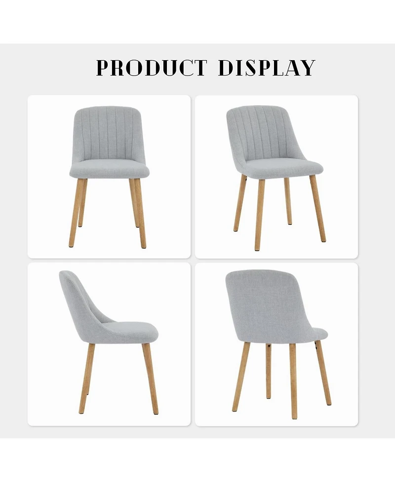 gaomon Dining Chairs Set of 6,Modern Fabric Upholstered Kitchen Chairs with Solid Legs, Weight Capacity 300lbs