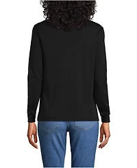 Lands' End Women's Long Sleeve Supima Mock Turtleneck Top