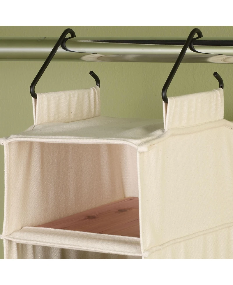 Household Essentials Hanging Shoe Organizer, 10 Wide Cubbies with Cedarline Pockets