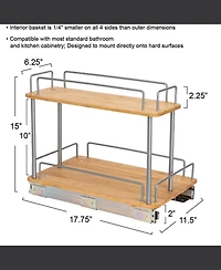 Household Essentials Glidez Bamboo Pull-Out Storage Organizer, 2 -Tier Design