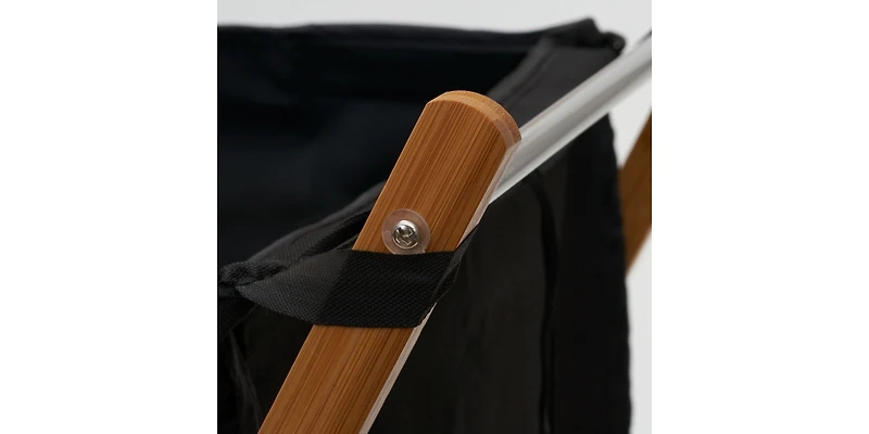 Household Essentials X-Frame Bamboo Hamper, Washable Liner