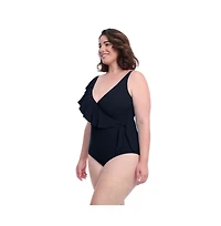 Profile by Gottex Women's Tutti Frutti Ruffle Surplice One Piece Swimsuit