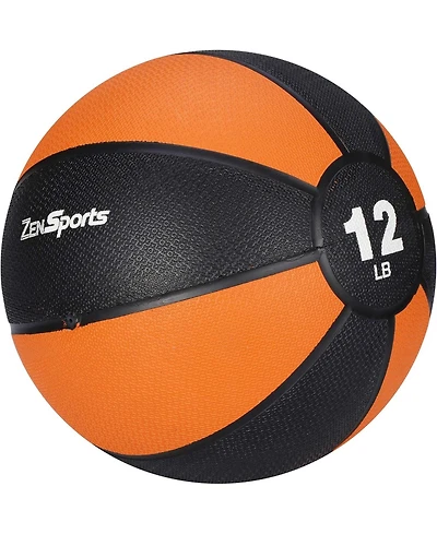 Zeny Fitness Medicine Ball 12lb, Weighted Exercise Ball with Textured Grip Fitness Core Strength Training Rubber Ball Home Gym Workout Equipment