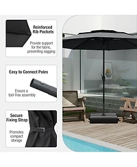 Sugift 10 ft 3-tier Vented Patio Umbrella with Push Button Tilt