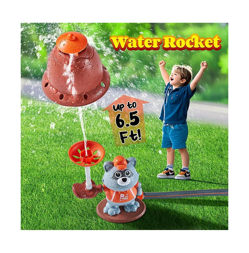 Bruce & Shark 3-in-1 Baseball Water Sprinkler - Rotating Splash Toy with Bat & Balls