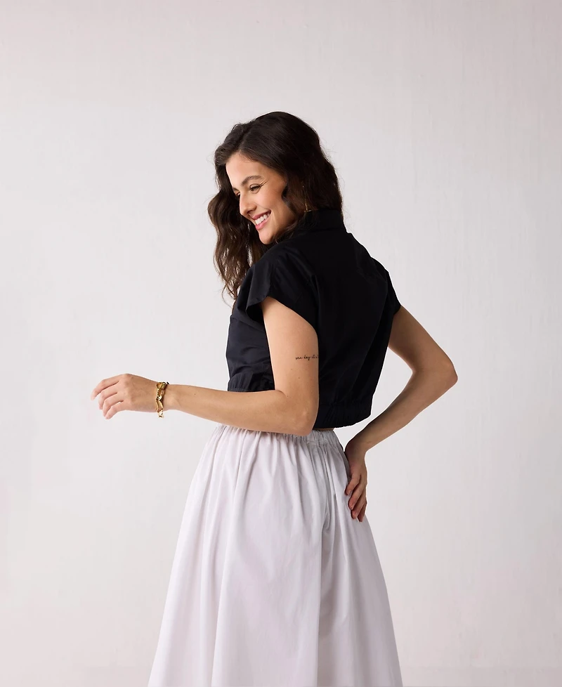 Reistor Women's Oversized Crop Shirt