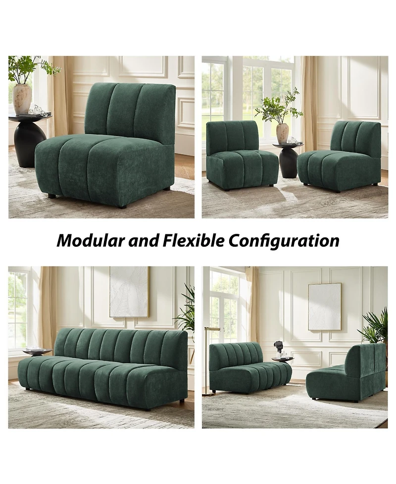 Hulala Home Shalon 28 inches Modern 1-Piece Chenille Channel Tufted Sofa