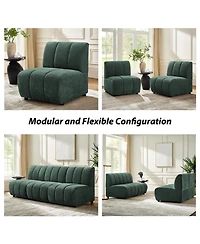 Hulala Home Shalon 28 inches Modern 1-Piece Chenille Channel Tufted Sofa