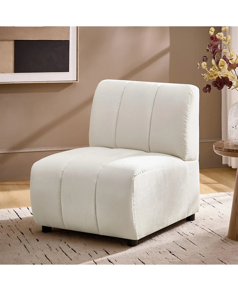 Hulala Home Shalon 28 inches Modern 1-Piece Chenille Channel Tufted Sofa