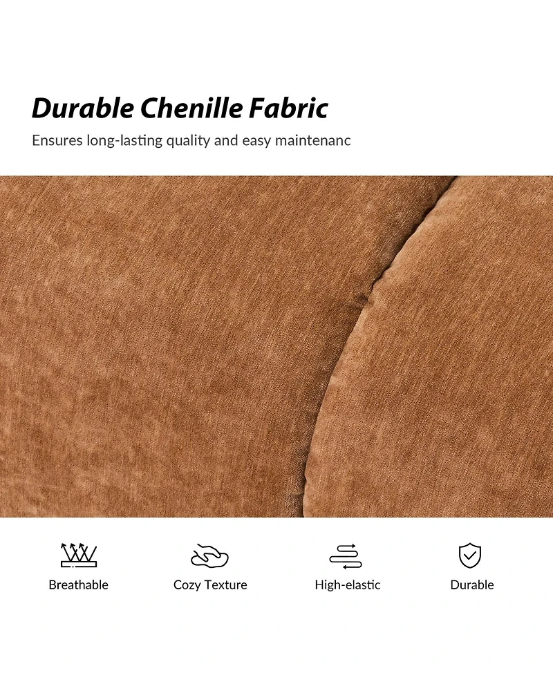 Hulala Home Shalon 28 inches Modern 1-Piece Chenille Channel Tufted Sofa