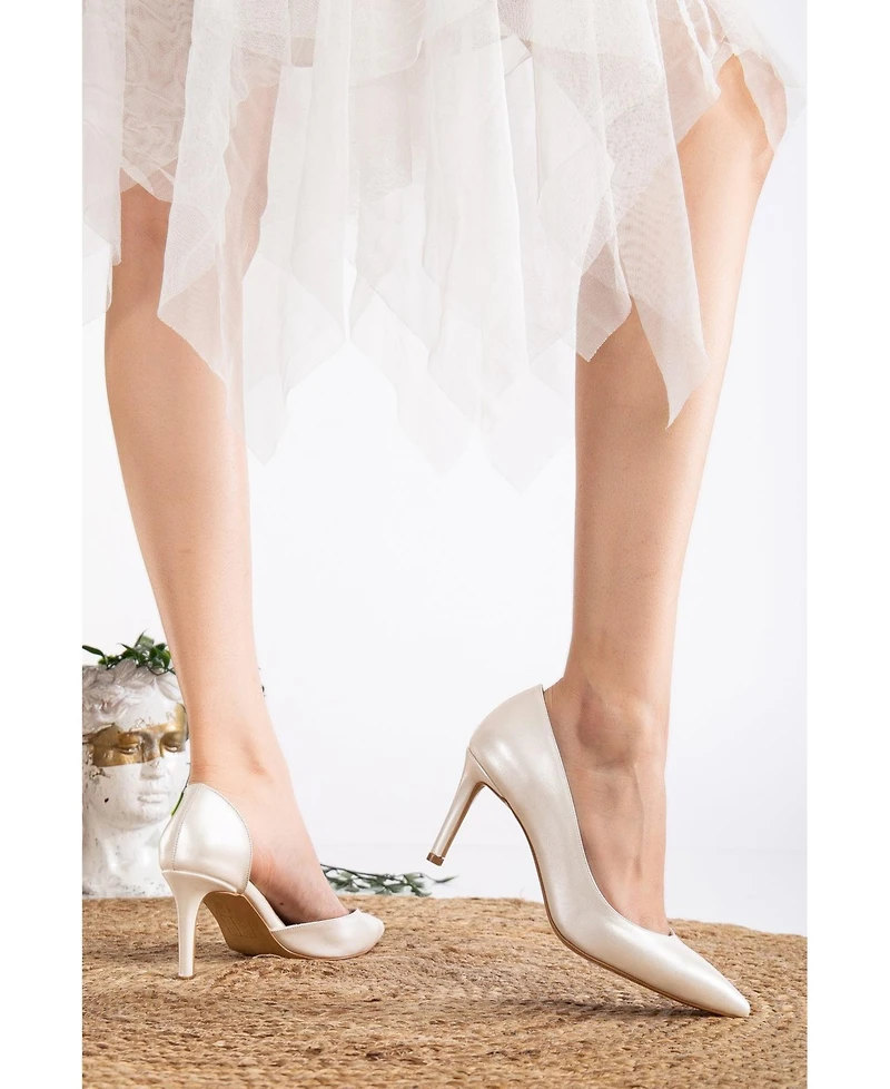 Forever & Always Shoes Women's Nikos Bridal Pointed Toe Pump
