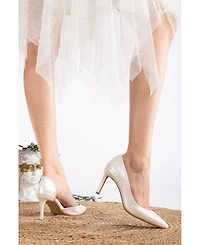 Forever & Always Shoes Women's Nikos Bridal Pointed Toe Pump