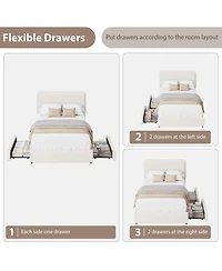 Homfan Cozy Boucle Upholstered Bed Frame