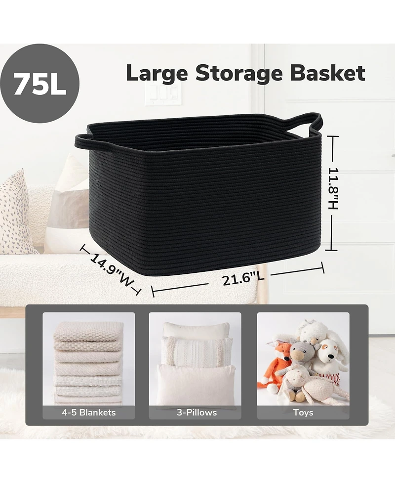 Gnuadz Woven Rope Storage Basket Rectangle
